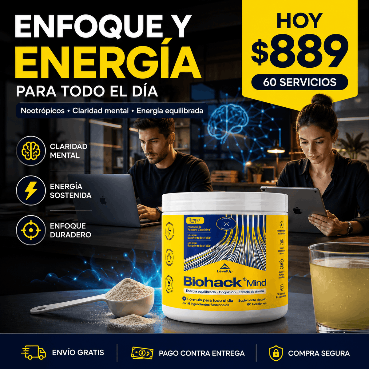 LevelUp | Biohack Mind Suplemento Neuronal
