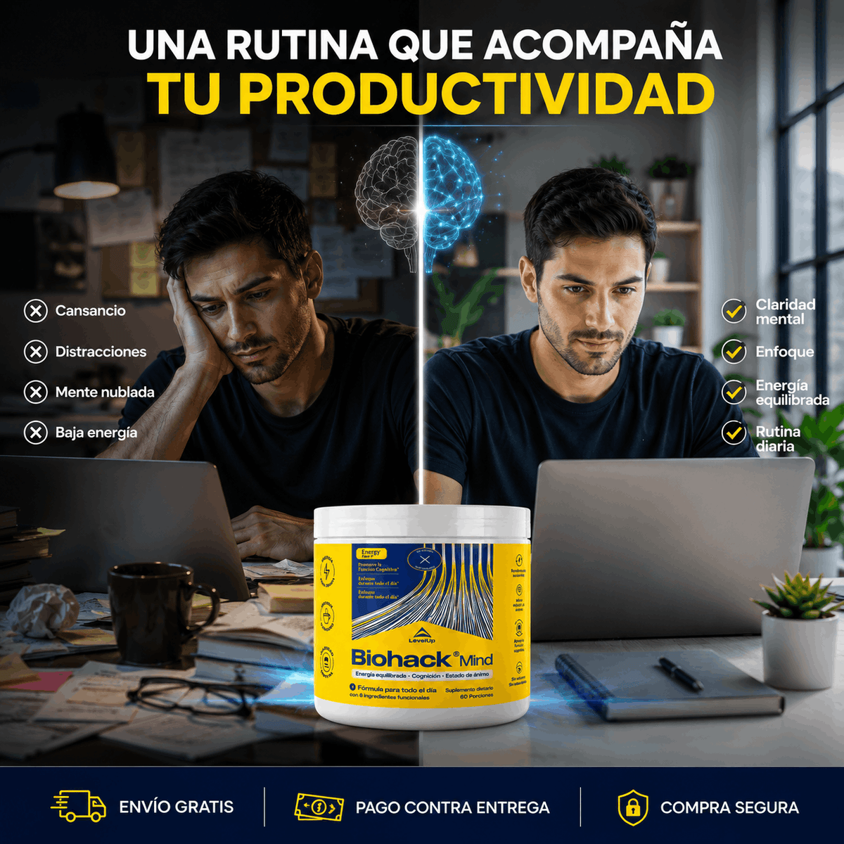 LevelUp | Biohack Mind Suplemento Neuronal