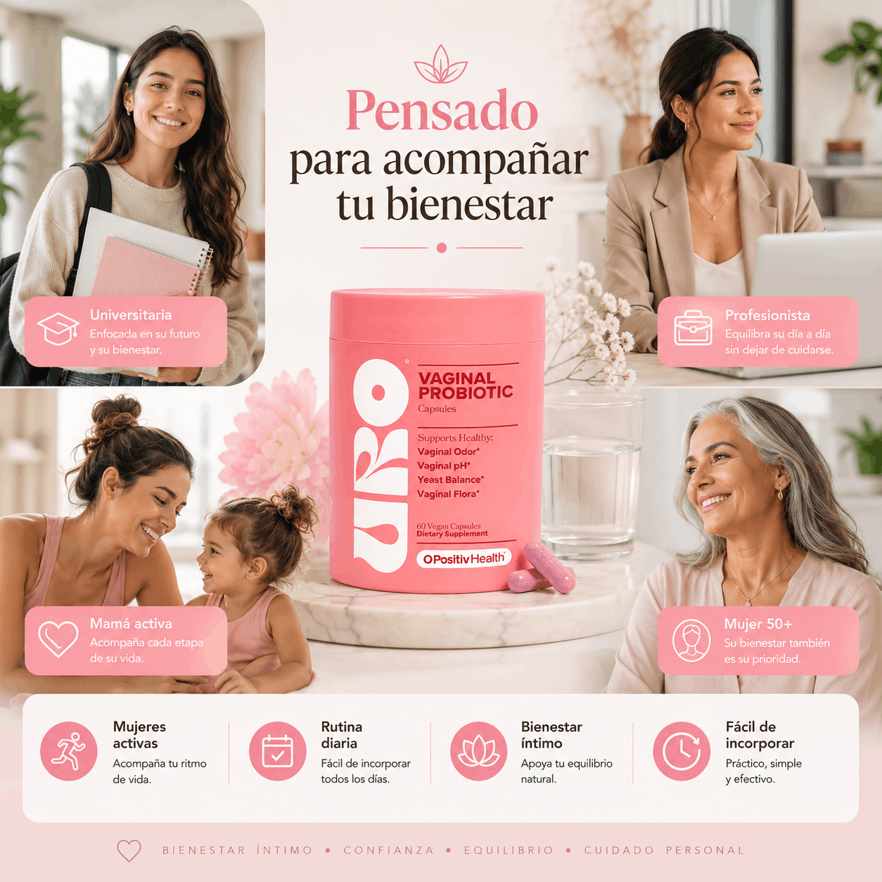 URO® | Probióticos Vaginales - 60 Cápsulas