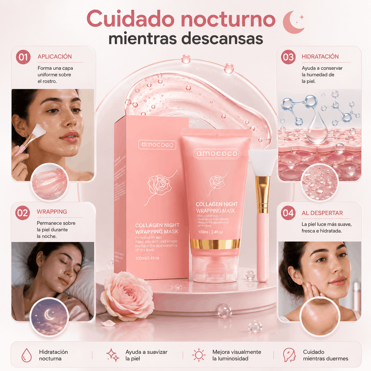 Amococo | Mascarilla Nocturna de Colágeno
