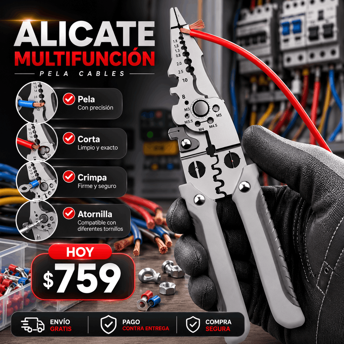 FixPro™ | Alicate Pelacables Multifunción