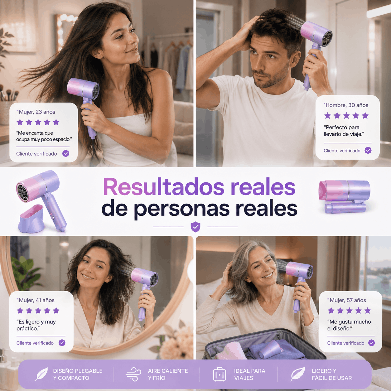 LumiAir™ | Secador de Cabello Plegable