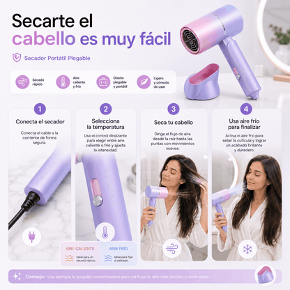 LumiAir™ | Secador de Cabello Plegable
