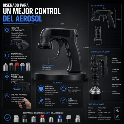 SprayGrip Pro™ | Mango Ergonómico para Aerosoles