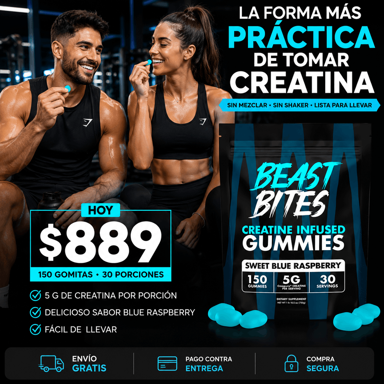 BEAST BITES – Creatina en Gomitas