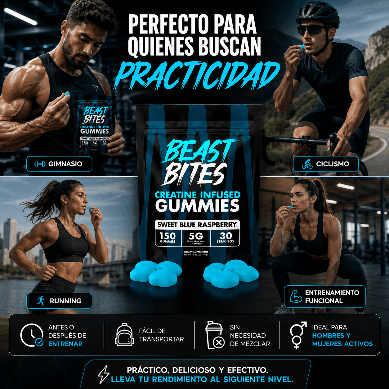 BEAST BITES – Creatina en Gomitas