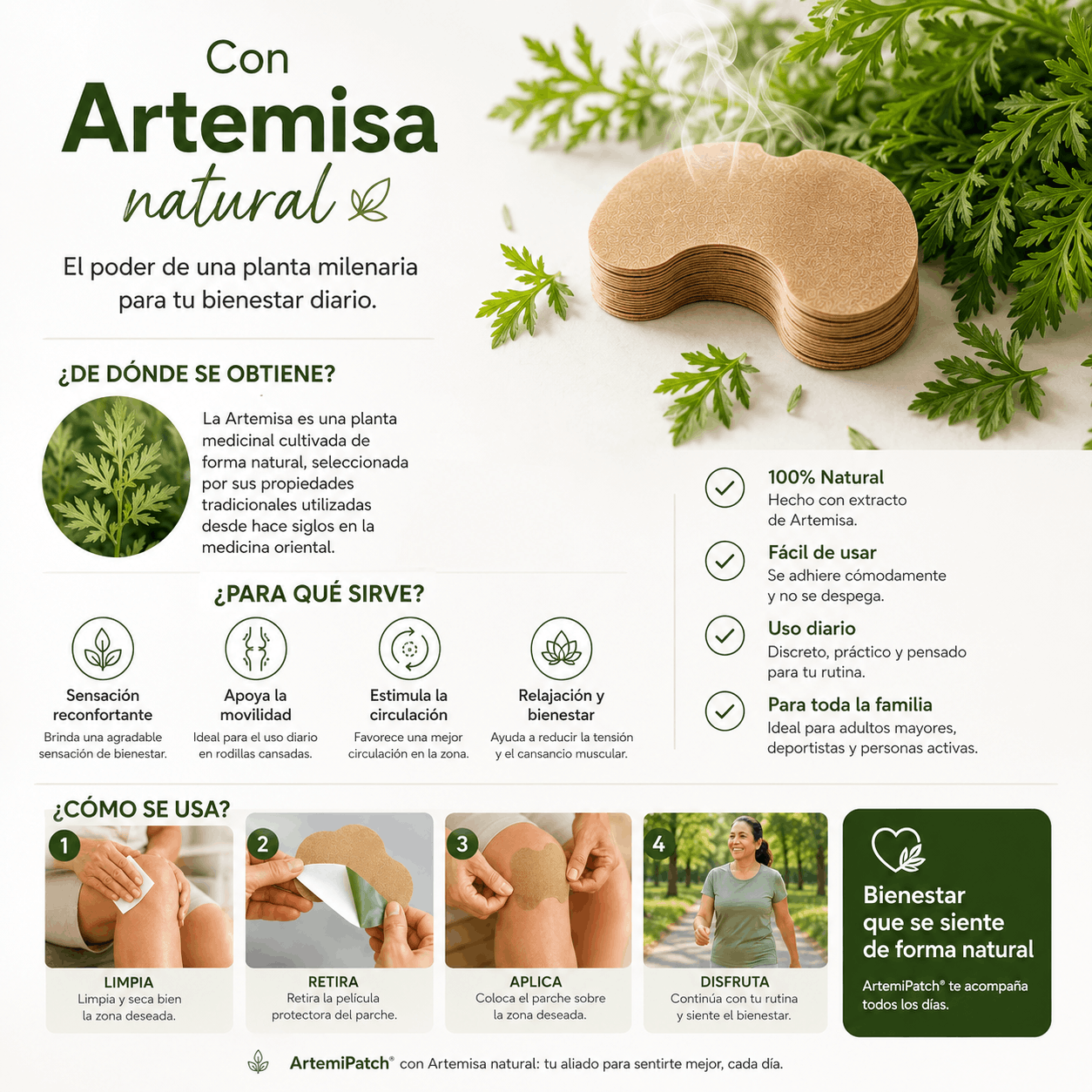 ArtemiPatch™ | 100 Parches para Rodillas y Articulaciones