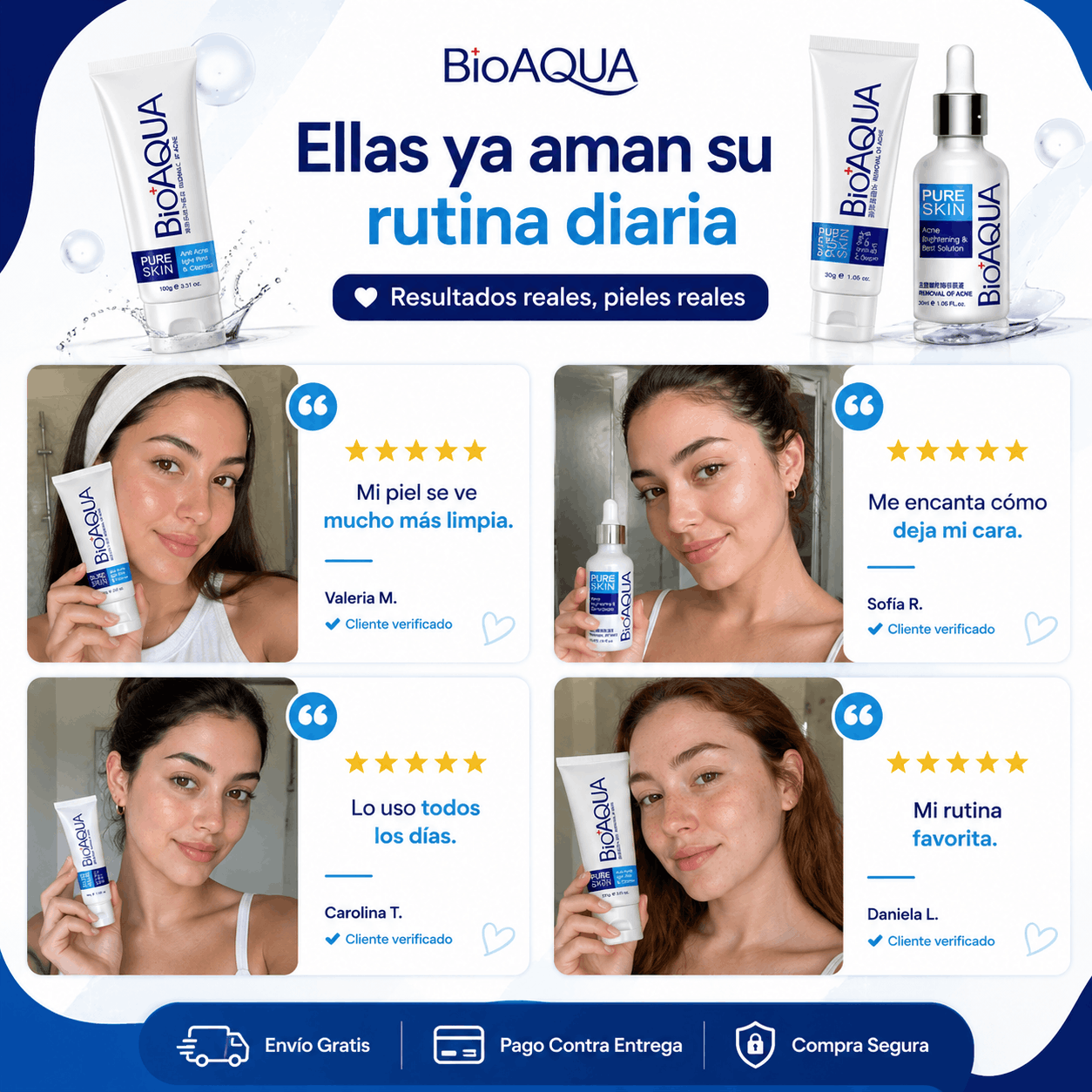 BIOAQUA Pure Skin | Set Antiacné de 3 piezas