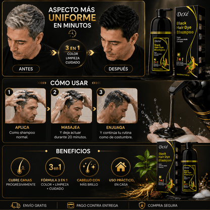 Dexe® Shampoo | Cobertura Profesional de Canas