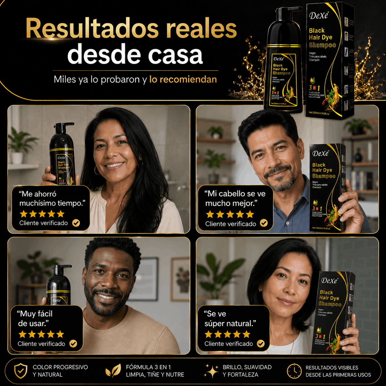 Dexe® Shampoo | Cobertura Profesional de Canas